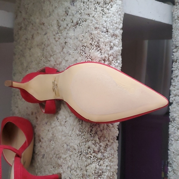 Sling Back Kitten Heels Red NWOT - Picture 4 of 5